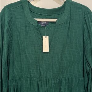 Anthropologie Forest Green Textured Dress